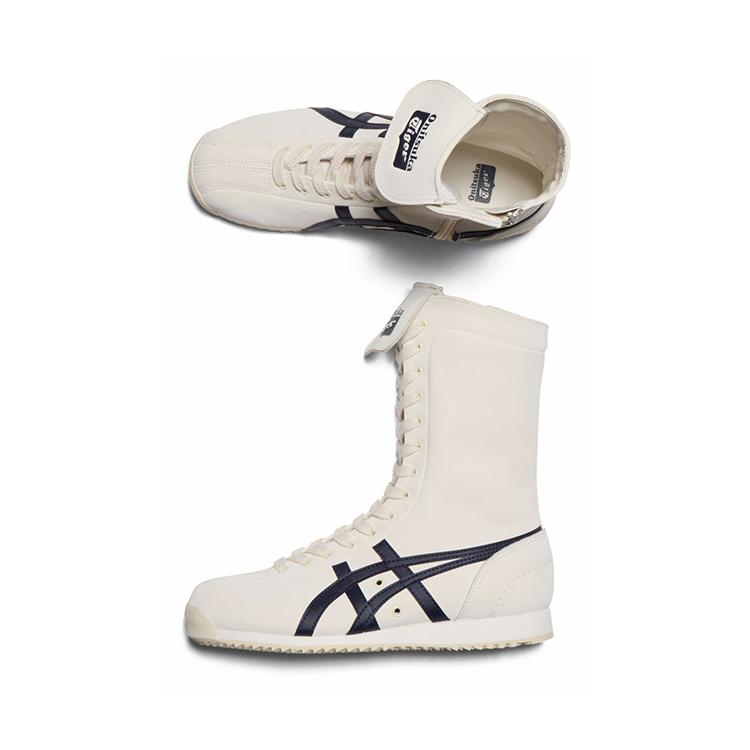 ONITSUKA TIGER Mexico 66 Боксерский тренд Прочные высокие лайфстайл кроссовки Унисекс кроссовки Бело-синие 1183C454-100