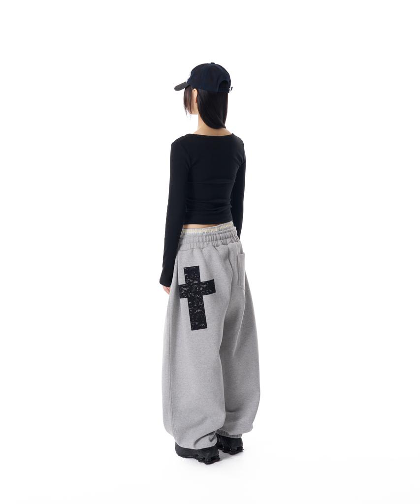 AAKAM Laced Cros2 Patch Sweatpants (Gray)