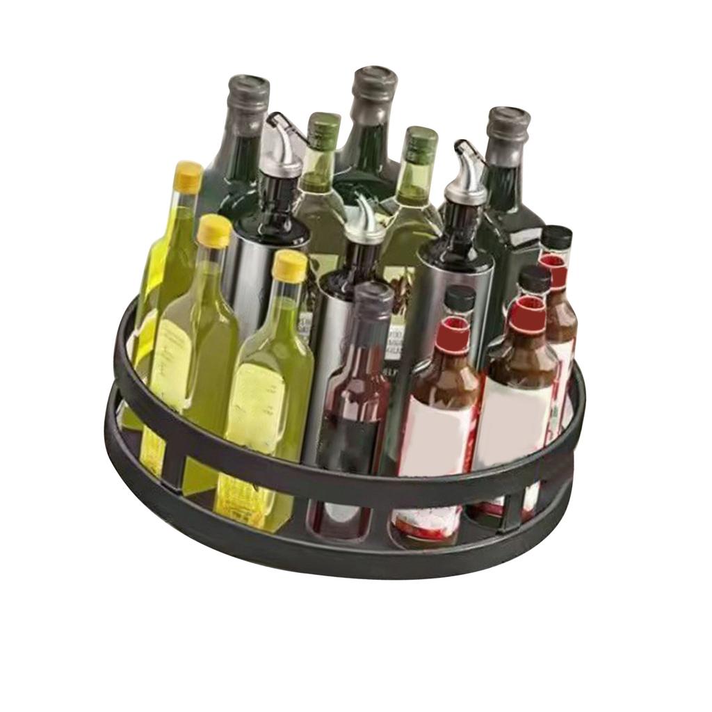 Вращающийся кухонный лоток для хранения, вращающийся на 360 градусов, органайзер для специй, подставка для специй из углеродистой стали