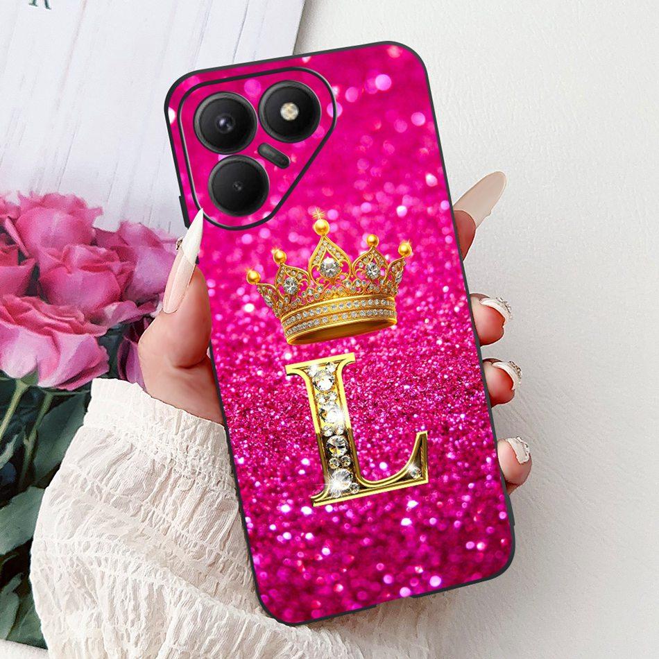 For Tecno Pova 7 5G Fashion Crown Letter Phone Case For Tecno LJ7 Pova7 Soft Silicone TPU Bumpers