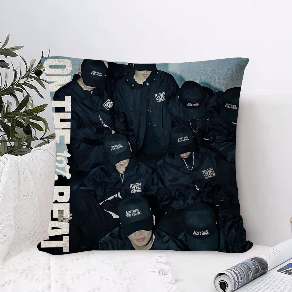 Чехол для подушки NCT 127, дышащий, из льняной ткани, для подушки, безопасный для кожи, для домашнего декора, наволочка на скрытой молнии