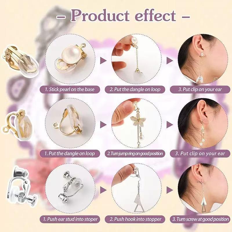 2Pcs Stainless Steel Ear Clips Without Piercing Earrings Parts Findings For Women Ear Clip On Earrings Converter Diy Jewelry