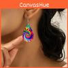 Acrylic Water Drop Shape Earrings With Printing For Trendy Summer Jewelry For Men And Women