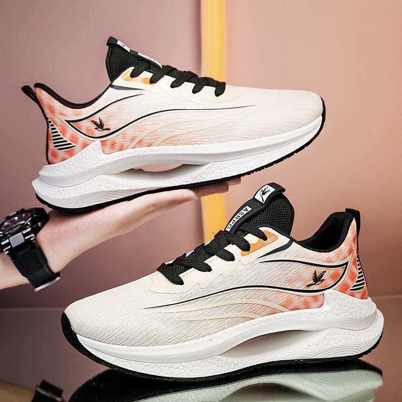 Модная мужская дышащая сетчатая спортивная обувь Летняя нескользящая обувь с мягкой подошвой для улицы Повседневная обувь для бега Студенческие легкие кроссовки Обувь для ходьбы