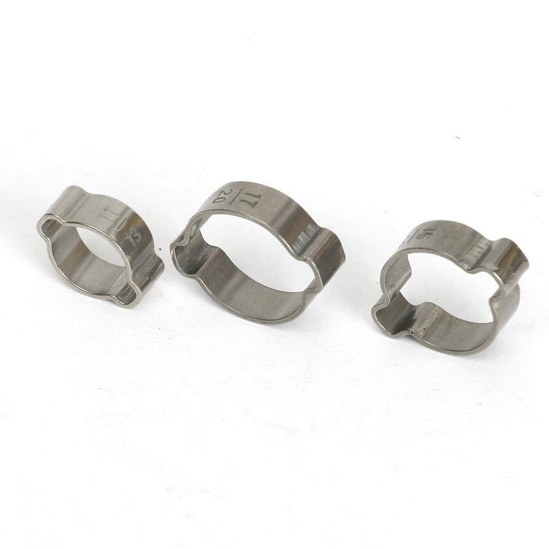 10pcs/20pcs 3-46mm Stainless Steel Double Ear Hose Clamps O Clips Water Pipe Fuel Pipe Clamps Kit