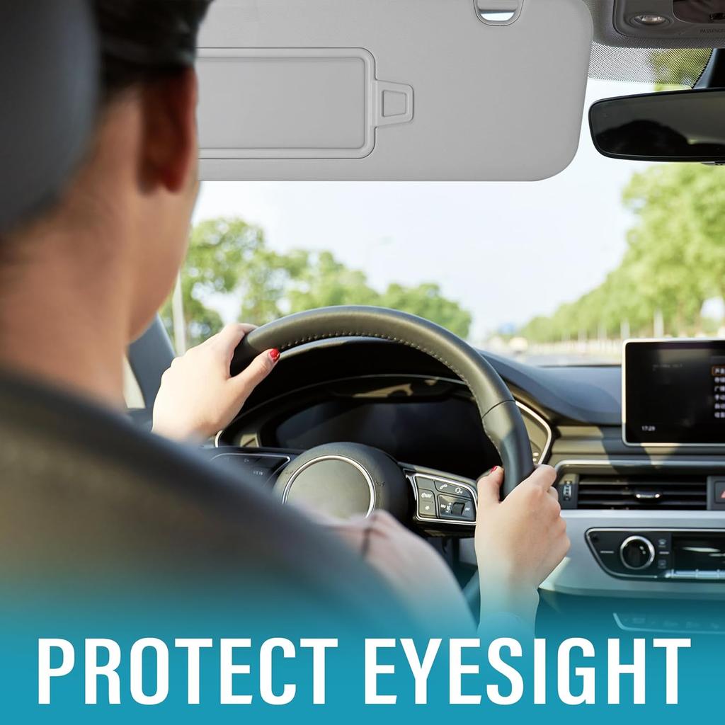 Grey Left Driver Side Sun Visor With Mirror Compatible With Hyundai Elantra 2016 2017 2018 Replace#85210-F0100TTX