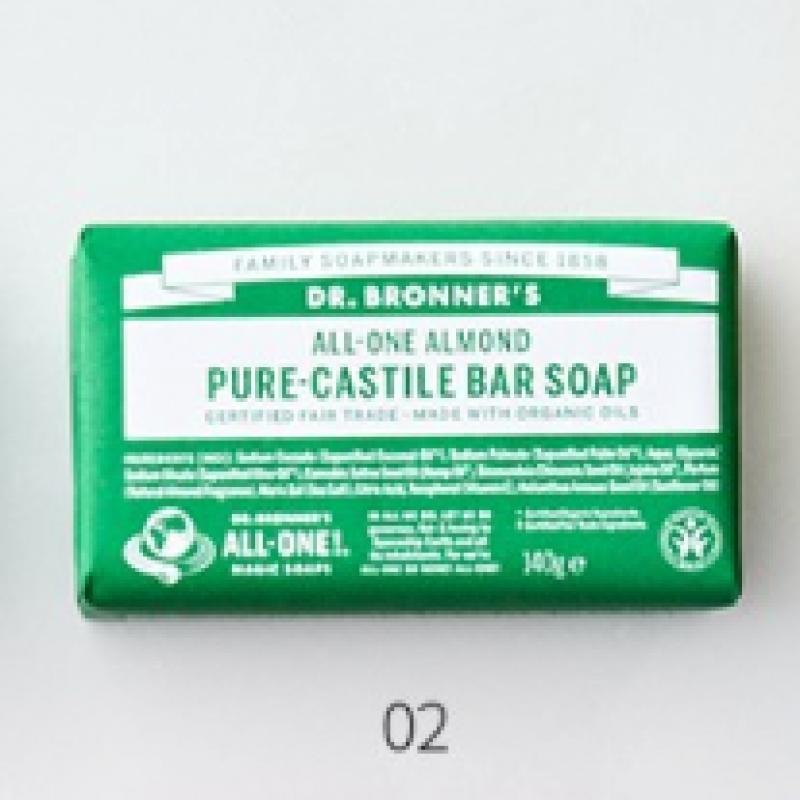 Dr. Bronner S Almond Pure caStile Bar Soap 140g