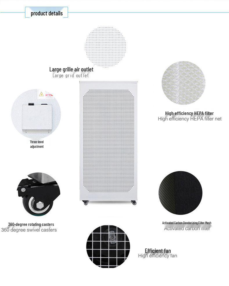 Belk D01 Industrial Air Purifier with Negative Ion Sterilization for Formaldehyde, Smoke, Particulate, and Dust Removal