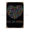 Heart Of Peace Love And Happiness Metal Plaque Poster Decoration Cinema Club Funny Designs Tin Sign Poster