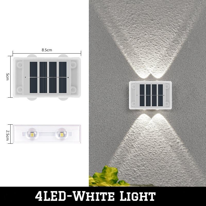 10/8/6 светодиодных настенных светильников на солнечных батареях, водонепроницаемые, светящиеся вверх и вниз, для украшения садового забора, солнечный свет