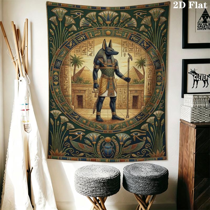 Anubis Wall Tapestry Aesthetic Wall Hanging Printed Fabric Blanket Decorative Tapestries for Bedroom Living Room Home Decor