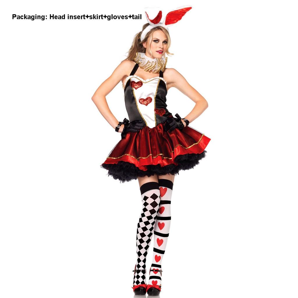 Pink Rabbit Uniform Women Dress Black Tuxedo Bunny Adult Costumes Cosplay Party Fancy Dress Headwear Halloween Clubwear