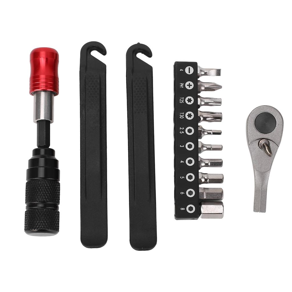 Bike Ratchet Socket Wrench Set Rustproof Metal 2 Way Adjustment Ratchet Wrench Repair Tool Kit with