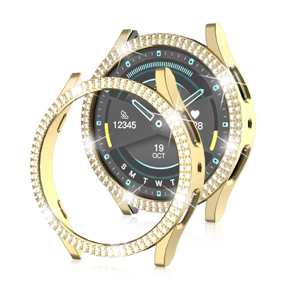 Роскошный двойной бриллиантовый чехол для Samsung Galaxy Watch 4 5 6 7 40мм 44мм, полый защитный чехол из ПК для предотвращения падения