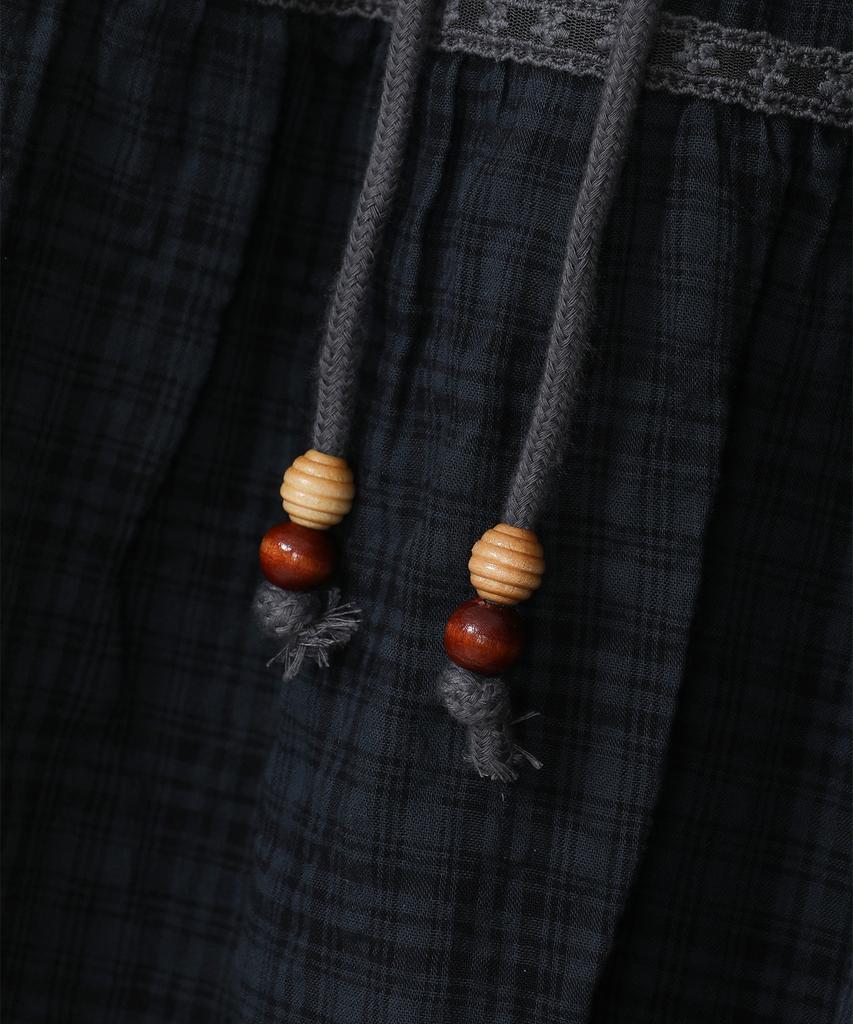 Baup Vintage Check Skirt [Navy]