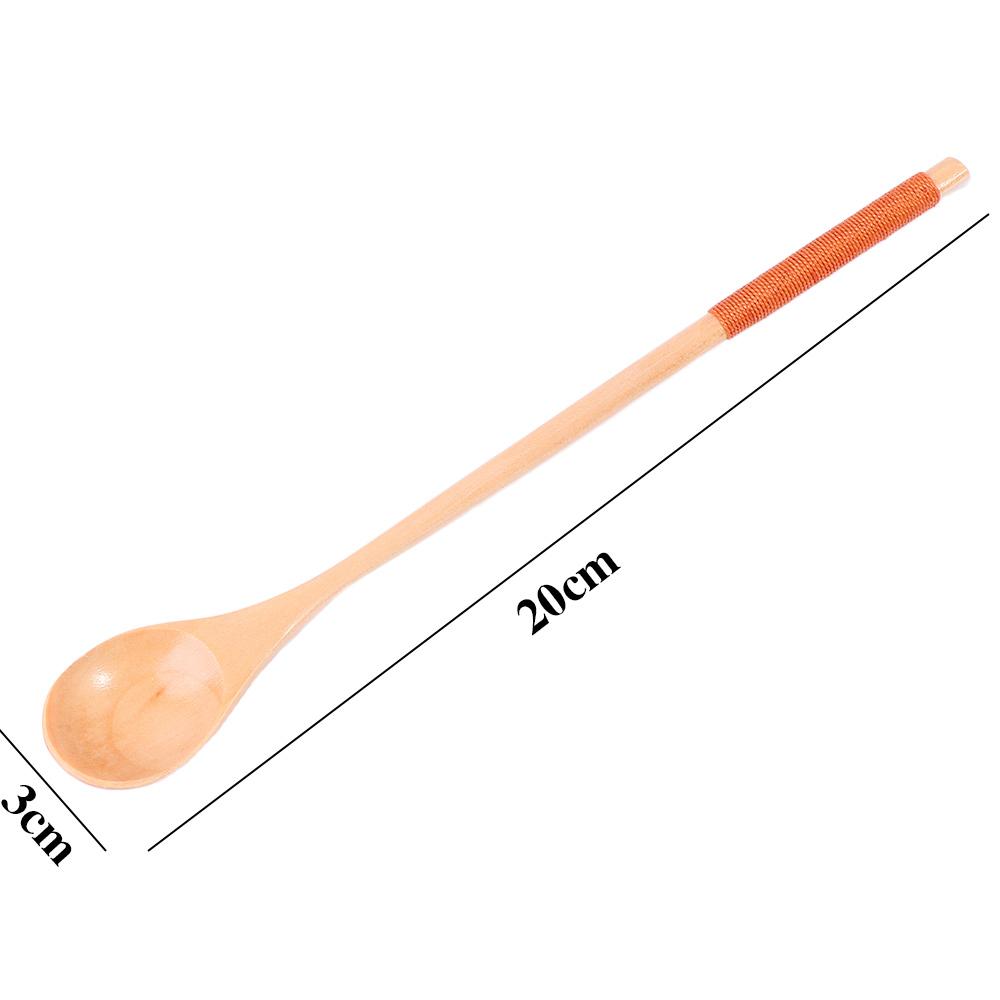 Десертная Прочная Чайная ложка Кухонная Посуда Длинная ручка Деревянная ложка Суповая ложка Кофейная ложка Ложки