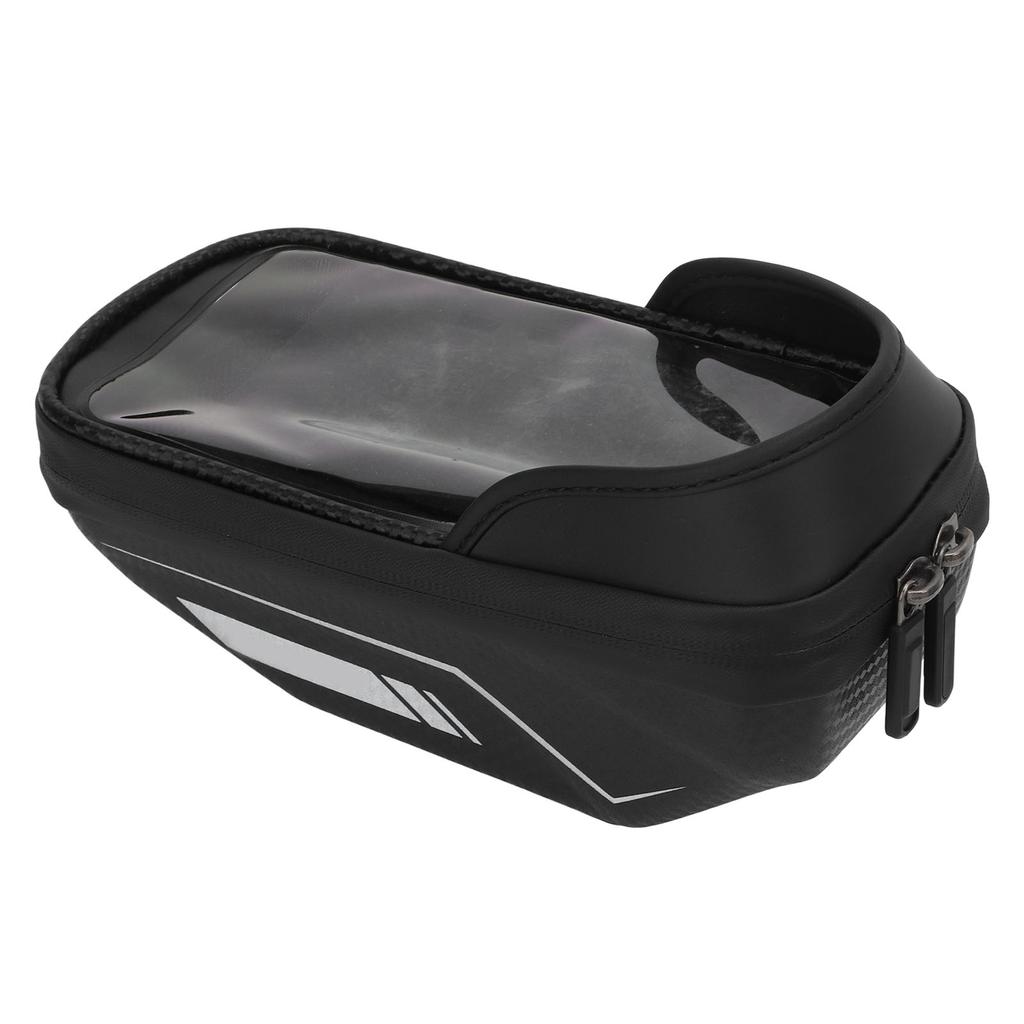 Bike Phone Bag EVA TPU Sun Visor Sensitive Touch Waterproof Zipper Easy Installation Bike Frame Bag for 7in Phone