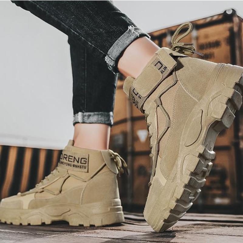 Men Boots Chunky Tactical Military Combat Boots Outdoor Hiking Winter Shoes Light Non-slip Men Desert Ankle Boots for Men