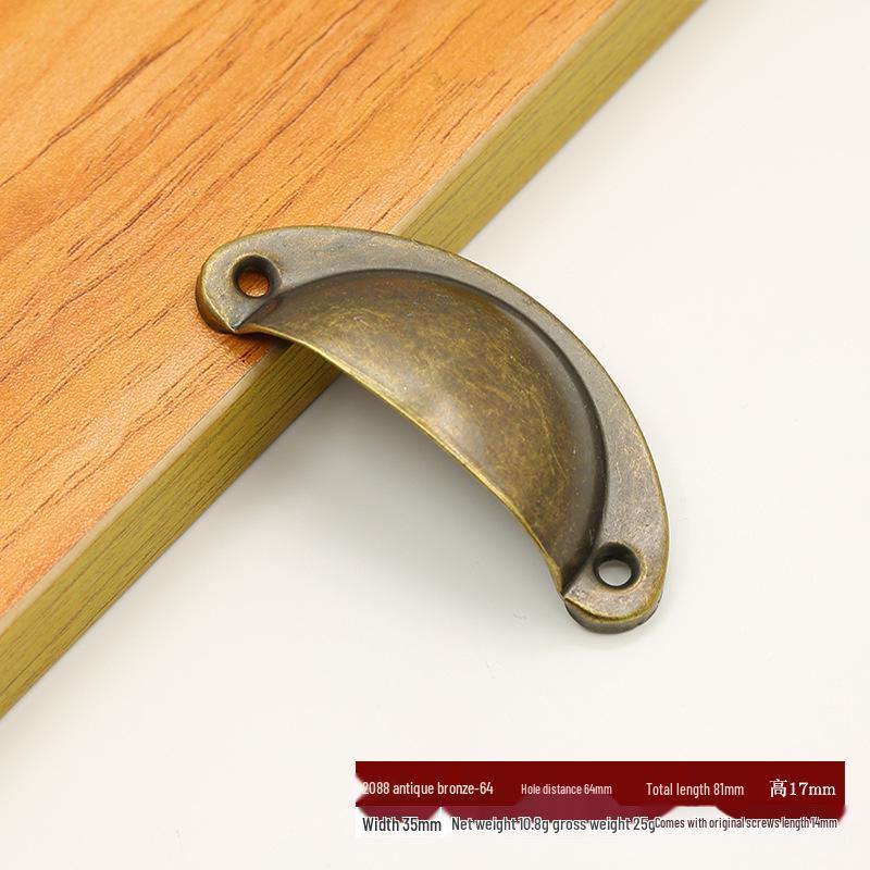 Antique Bronze Semi-Circular Handle for Cabinets: Punch-Free, Classic Design for Kitchen, Shoe, or Medicine Cabinets