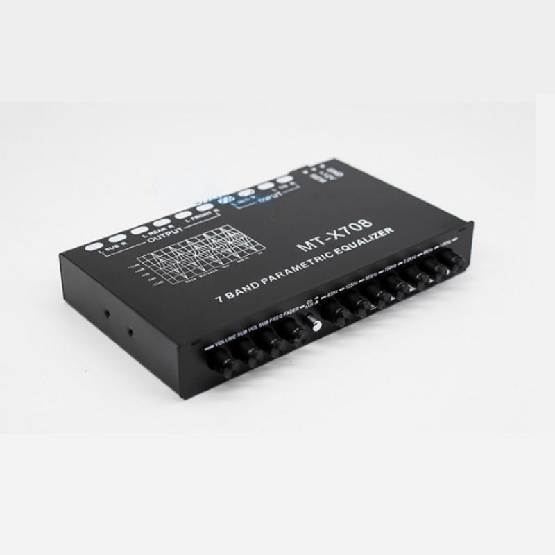 Портативный 7-полосный параметрический эквалайзер Автомобильный аудио Эквалайзер Настройка Кроссовер Усилитель Сабвуфер Усилитель мощности 18.5*11*3см