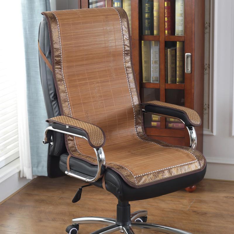 Летняя Матрас-Подушка на Сиденье и Спинку Интегрированная, Офисное Компьютерное Кресло Дышащая Бамбуковая Подушка на Сиденье Босс Спинка Прохладная Подушка