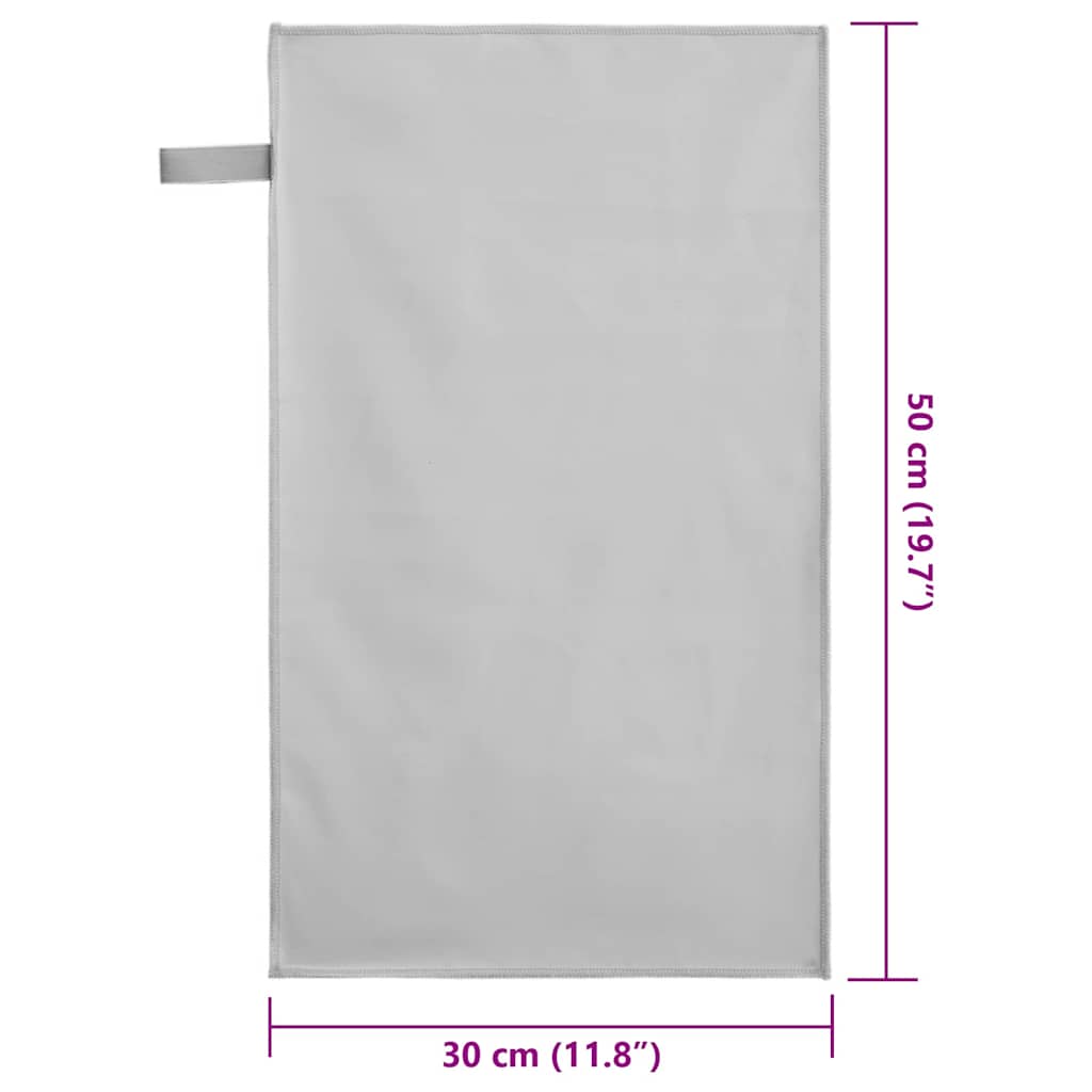 Sports Hand Towels 2 pcs Grey 50 x 30 cm Polyester and Polyamide