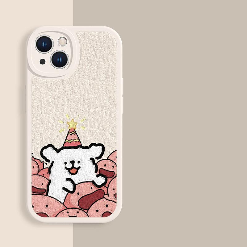 Чехол для телефона для влюбленных, пар, подходит для iPhone 11 12 13 14 15 16 Pro Max XR X XS Mini 8 7 Plus SE 2020, прозрачный чехол, милый мультяшный пес