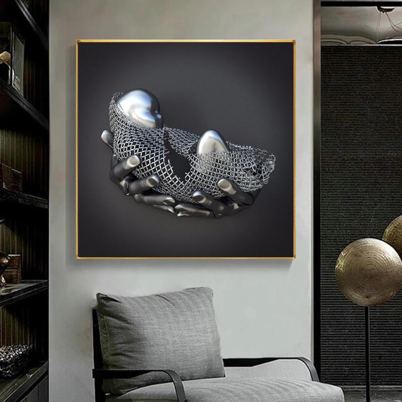 Абстрактная детская металлическая фигурка, статуя, холст, картины, постеры и принты, настенные художественные картинки для гостиной, украшения дома, Куадрос