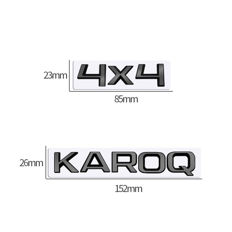 ABCDGI1 MetaL 3D Badge Logo Car Rear Trunk Body Sticker Letter Emblem For Skoda Karoq 4X4 Accessories Glossy Black Matte black
