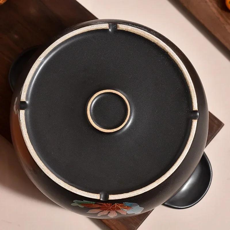 Большая керамическая кастрюля для супа Nordic Orange Lid 2.5-6L Кастрюля Домашняя кухня Кухня Кастрюля Пароварка