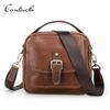 CONTACT'S Мужская маленькая сумка-мессенджер из натуральной кожи, мужские винтажные сумки на плечо, коричневая сумка, роскошные дорожные сумки через плечо с клапаном