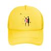 Romantic Autumn Scene with Couple and Leaves Mesh Baseball Cap