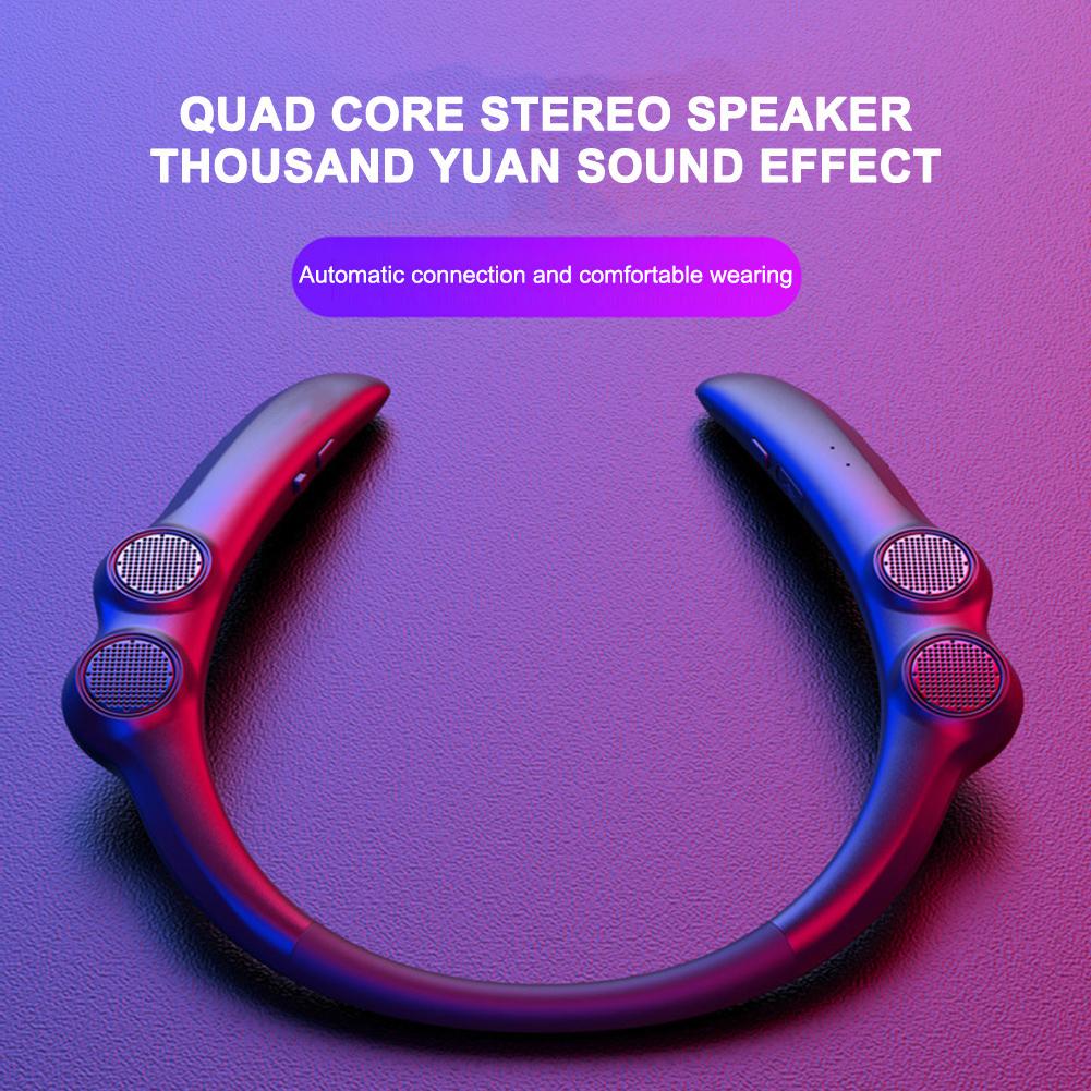 Носимая Bluetooth-совместимая колонка, вешающаяся на шею, беспроводная, стерео, с басами, портативная