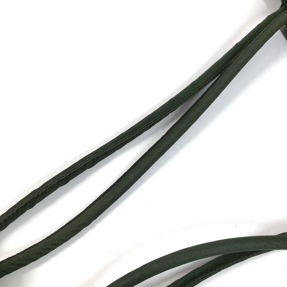 PRADA triangle logo plate Bag Tote Bag Shoulder Bag Nylon khaki