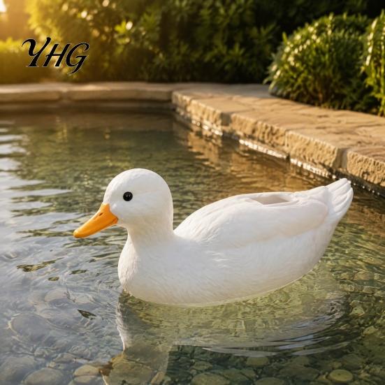 Solar Yard Decor for Walkways Floating Swan Garden Statue with Warm LED Lights, Waterproof Outdoor Pond Decorative Resin Statues Ponds Backyard Patio