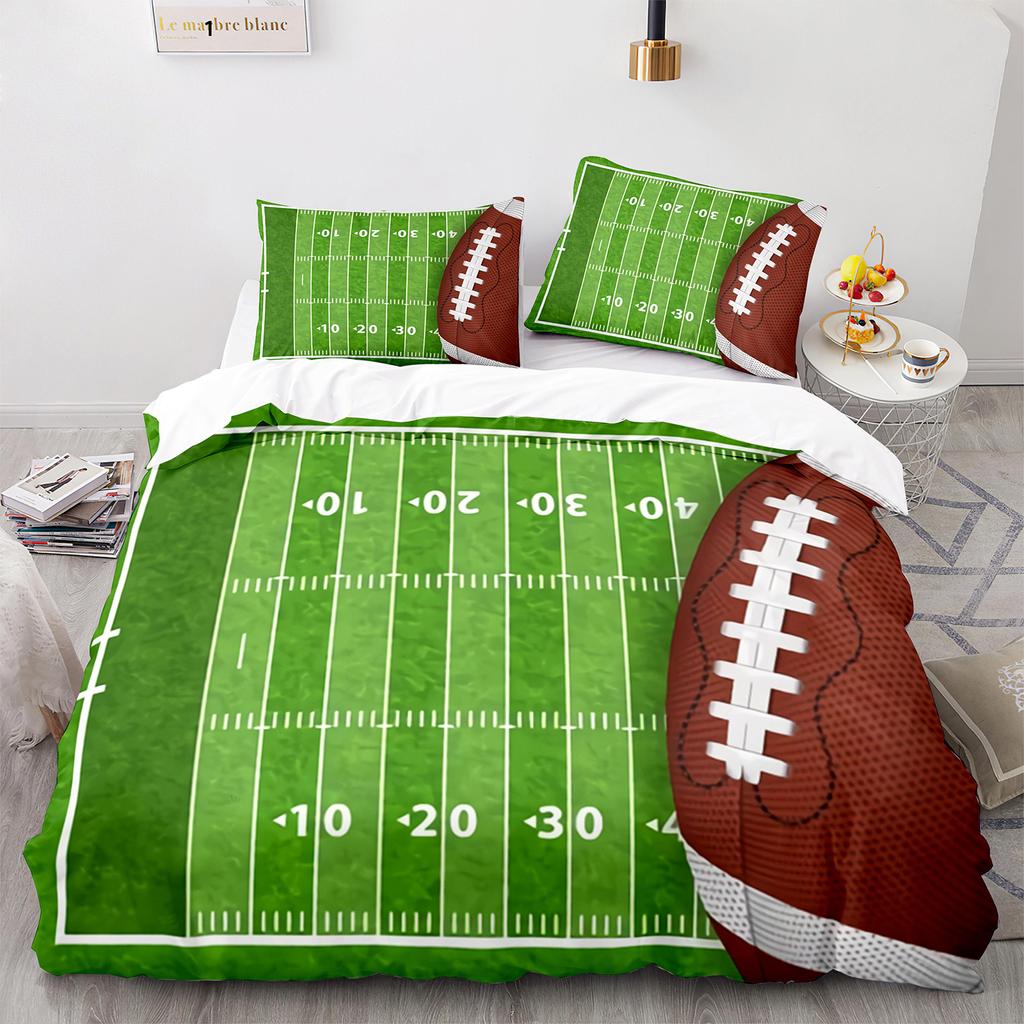 American Football Duvet Cover Set Queen/Full/King Size Skull Bedding Set 3pcs for Kids Boys Teens Sports Gaming Comforter Cover