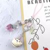 Cute Bell Bear Pendant Matching Phone Keychains Handmade Rilakkuma Strawberry Beaded Accessories Couple Gifts 6