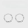 Plain Ring Earrings Women's S999 Foot Silver Fashion Temperament Earrings Ear Jewelry