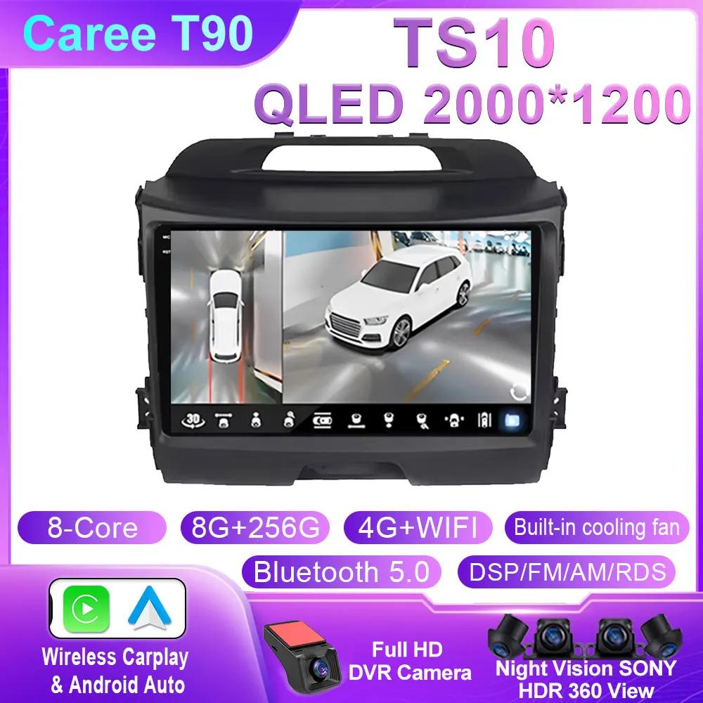 Android 14 Carplay Auto для Kia Sportage 3 2010 2011 2012 2013 3014 - 2016 Автомобильный Радио Мультимедиаплеер GPS Стерео Видео 4G WiFi