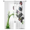 Милые детские бамбуковые прозрачные шторы с изображением панды для спальни, гостиной, тюлевые шторы для кухни, оконные вуали, шторы