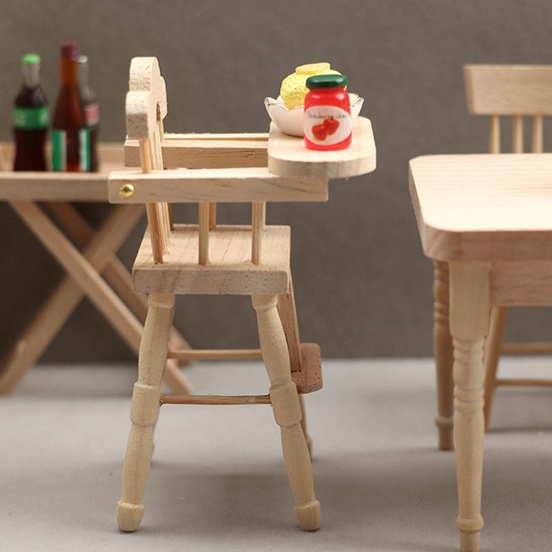 1:12 кукольный мини-обеденный стул, стульчик для кормления, детский обеденный стул, декор для кухни, игрушка