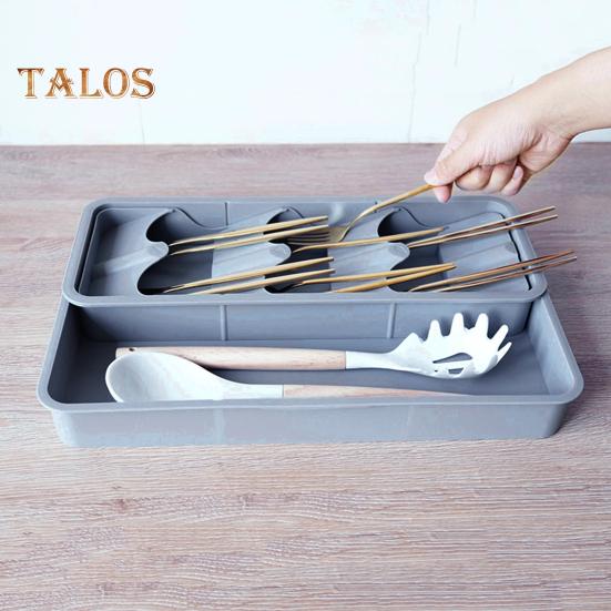 Ящик для хранения столовых приборов, расширяемый ящик, съемный, сохраняет порядок, экономит место, стабильный органайзер для посуды