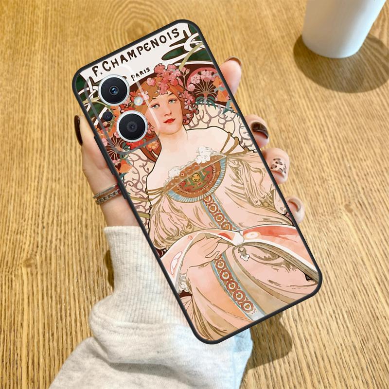 Alphonse Mucha Art Case For OPPO Find X2 X3 Neo Lite X6 X5 Pro Reno 8T 7 3 2Z 4Z 5Z 5 6 8 4 Lite Back Cover