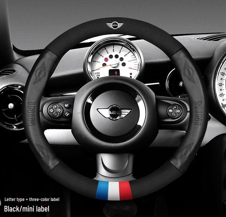 Mini Cooper Countryman Clubman Genuine Leather Steering Wheel Cover - Universal Fit for All Seasons.