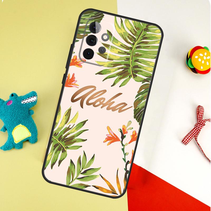 Летнее растение Пальма Зеленый Лист Алоха Для Samsung Galaxy A54 A34 A14 A55 A35 A15 A53 A33 A13 A05 A06 A16 A22 A32 A52 Чехол для Телефона