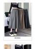 2024 Autumn/Winter PU Leather Mid-Length Skirt: Versatile Fashion Umbrella Design with Elastic Waist.