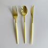 6pcs Colorful Plastic Goldplated Knife Fork Spoon Set with Handle Children Birthday Party Decoration Tableware Gatherings Dinner