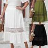 Plus Size Button High Waist Half-body Skirt Summer Loose Big Swing Skirt Temperament Elegant Skirt
