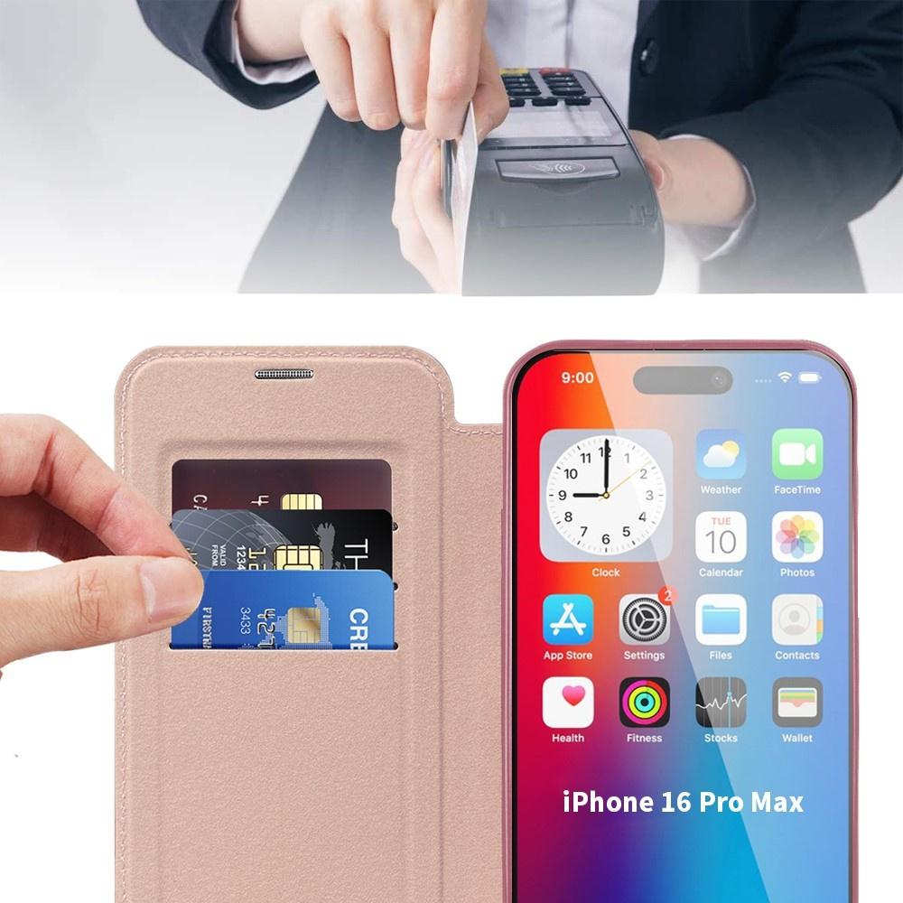iPhone 16 Pro Max Flip Case, RFID Wallet MagSafe with Camera Protection, Pink