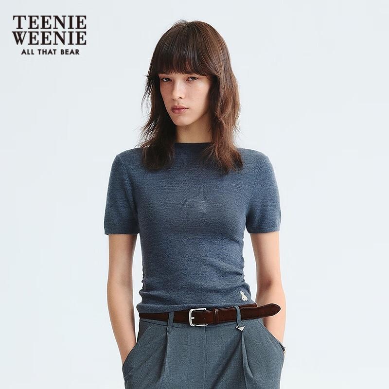 Женский трикотажный свитер с коротким рукавом и полувысоким воротником Teenie Weenie